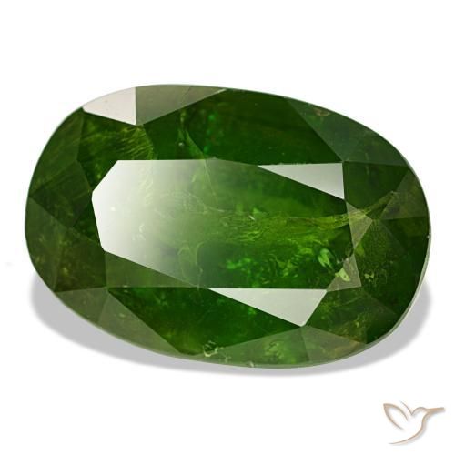 Granate de malí verde natural de 11,48 ct, corte óvalo, SI-I1