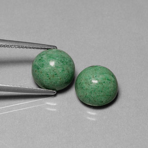 Gemas de maw-sit-sit verde natural de  ct, corte redondo, opaco