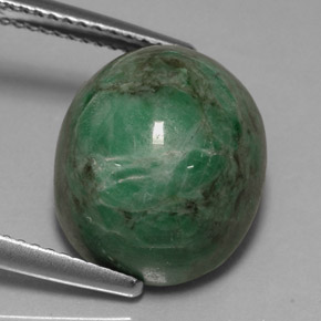 Maw-sit-sit verde natural de 11,79 ct, corte óvalo, opaco