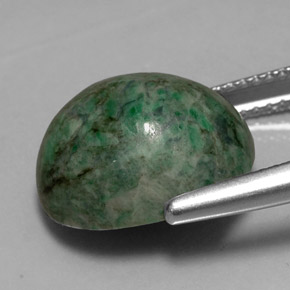 Maw-sit-sit verde natural de 9,84 ct, corte óvalo, opaco
