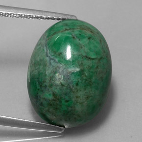 Maw-sit-sit verde natural de 13,90 ct, corte óvalo, opaco