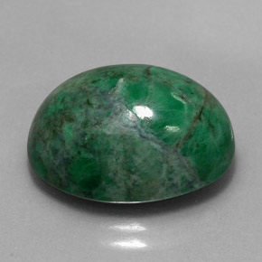 Maw-sit-sit verde natural de 13,90 ct, corte óvalo, opaco