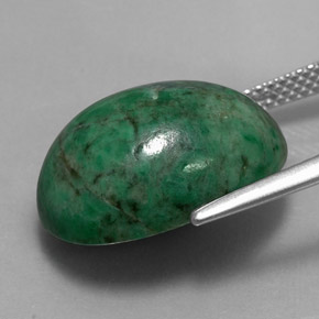 Maw-sit-sit verde natural de 13,90 ct, corte óvalo, opaco
