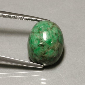 maw-sit-sit Verde natural de 14.98 ct, Corte Óvalo, Opaco