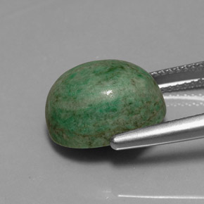 Maw-sit-sit verde natural de 9,19 ct, corte óvalo, opaco