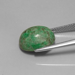 Maw-sit-sit verde natural de 8,57 ct, corte óvalo, opaco