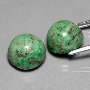 Gemas de maw-sit-sit Verde natural de  ct, Corte Redondo, Opaco