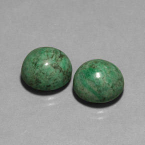 Gemas de maw-sit-sit verde natural de  ct, corte redondo, opaco