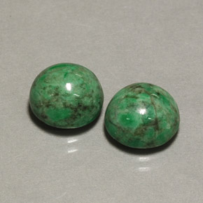 Gemas de maw-sit-sit verde natural de  ct, corte redondo, opaco