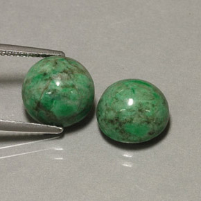 Gemas de maw-sit-sit verde natural de  ct, corte redondo, opaco