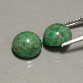 Gemas de maw-sit-sit verde natural de  ct, corte redondo, opaco