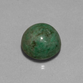Maw-sit-sit verde natural de 7,15 ct, corte redondo, opaco