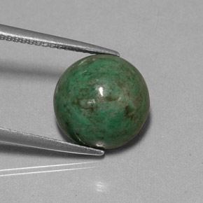 Maw-sit-sit verde natural de 7,15 ct, corte redondo, opaco