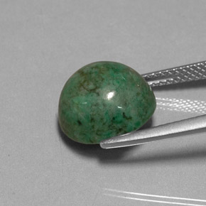 Maw-sit-sit verde natural de 7,15 ct, corte redondo, opaco
