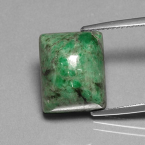 Maw-sit-sit verde natural de 15,19 ct, baguette, opaco