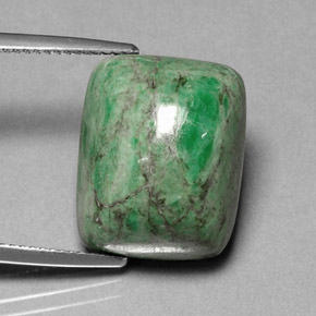 Maw-sit-sit verde natural de 20,95 ct, corte cojín, opaco