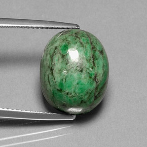 maw-sit-sit Verde natural de 15.05 ct, Corte Óvalo, Opaco