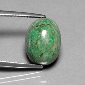 Maw-sit-sit verde natural de 11,30 ct, corte óvalo, opaco