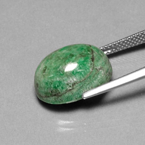 Maw-sit-sit verde natural de 11,30 ct, corte óvalo, opaco