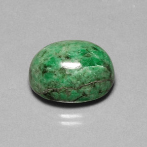 Maw-sit-sit verde natural de 14,02 ct, corte óvalo, opaco