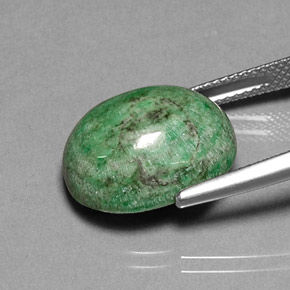 Maw-sit-sit verde natural de 13,55 ct, corte óvalo, opaco
