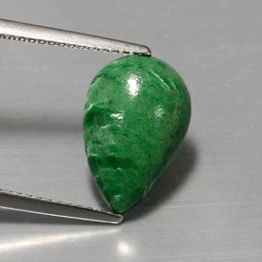Maw-sit-sit verde natural de 4,24 ct, en forma de pera, opaco
