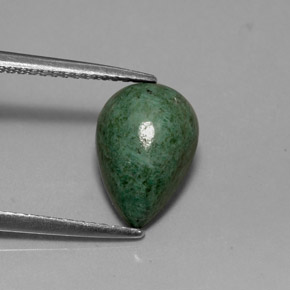 Maw-sit-sit verde natural de 3,13 ct, en forma de pera, opaco