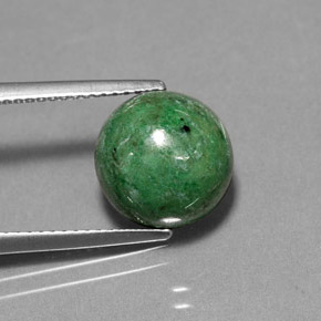 Maw-sit-sit verde natural de 5,88 ct, corte redondo, opaco