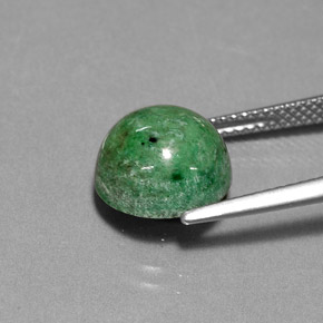 Maw-sit-sit verde natural de 5,88 ct, corte redondo, opaco
