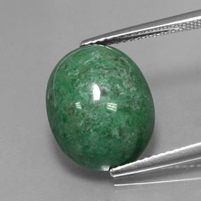 Maw-sit-sit verde natural de 10,06 ct, corte óvalo, opaco