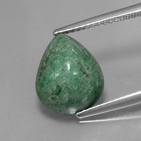 Maw-sit-sit verde natural de 5,20 ct, en forma de pera, opaco