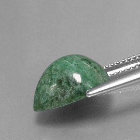 Maw-sit-sit verde natural de 5,20 ct, en forma de pera, opaco
