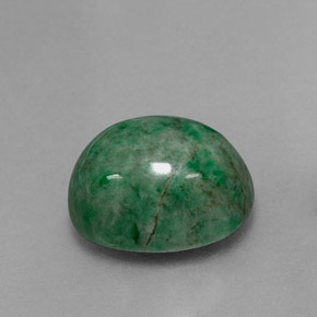 Maw-sit-sit verde natural de 6,54 ct, corte óvalo, opaco