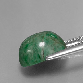 Maw-sit-sit verde natural de 6,54 ct, corte óvalo, opaco