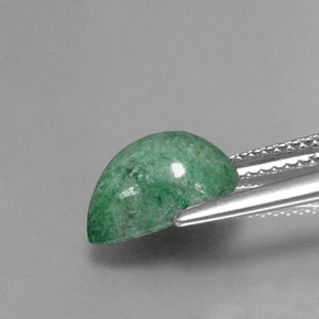 Maw-sit-sit verde natural de 3,27 ct, en forma de pera, opaco