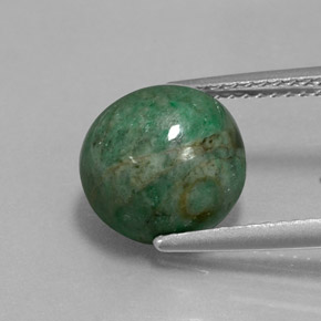Maw-sit-sit verde natural de 5,08 ct, corte redondo, opaco