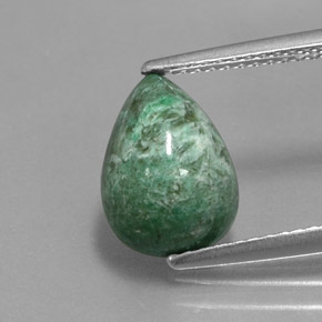 Maw-sit-sit verde natural de 3,76 ct, en forma de pera, opaco