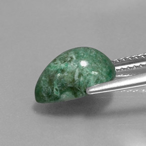 Maw-sit-sit verde natural de 3,76 ct, en forma de pera, opaco