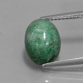 Maw-sit-sit verde natural de 4,13 ct, corte óvalo, opaco