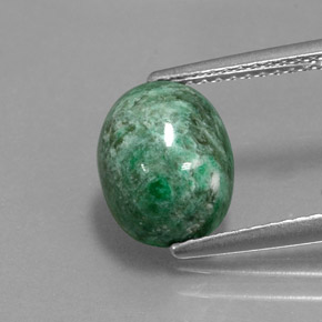 Maw-sit-sit verde natural de 3,14 ct, corte óvalo, opaco