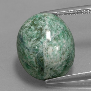 maw-sit-sit Verde natural de 10.21 ct, Corte Óvalo, Opaco