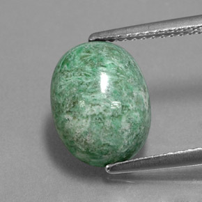maw-sit-sit Verde natural de 4.99 ct, Corte Óvalo, Opaco