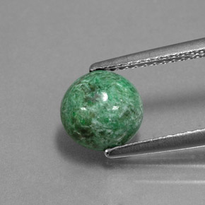 Maw-sit-sit verde natural de 1,88 ct, corte redondo, opaco