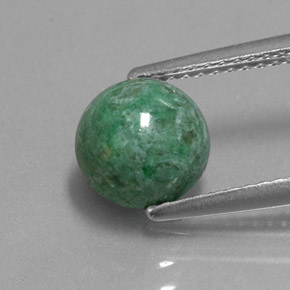 Maw-sit-sit verde natural de 2,26 ct, corte redondo, opaco