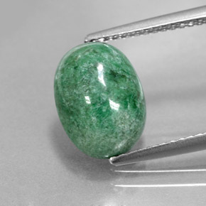 Maw-sit-sit verde natural de 3,87 ct, corte óvalo, opaco
