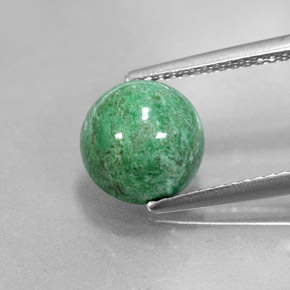 Maw-sit-sit verde natural de 3,18 ct, corte redondo, opaco