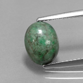Maw-sit-sit verde natural de 2,36 ct, corte óvalo, opaco