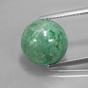 Maw-sit-sit verde natural de 6,62 ct, corte redondo, opaco