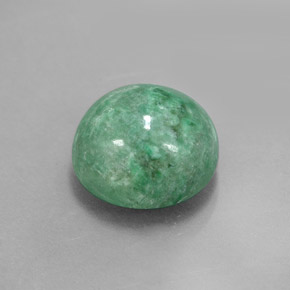 Maw-sit-sit verde natural de 6,62 ct, corte redondo, opaco