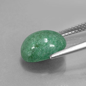 Maw-sit-sit verde natural de 3,74 ct, corte óvalo, opaco